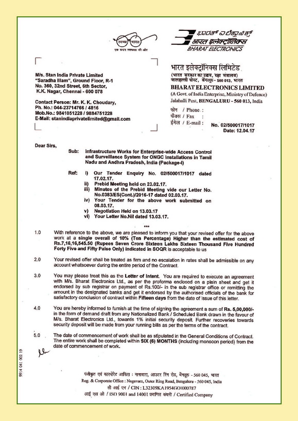 ONGC, Infrastructure Works