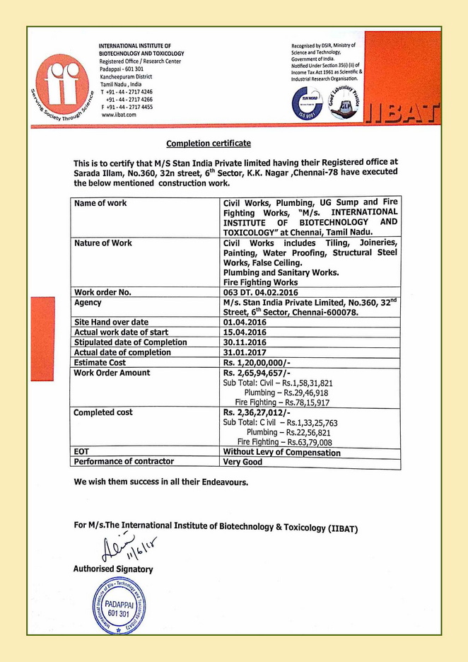 International Institute of Biotechnology & Toxicology (IIBAT)